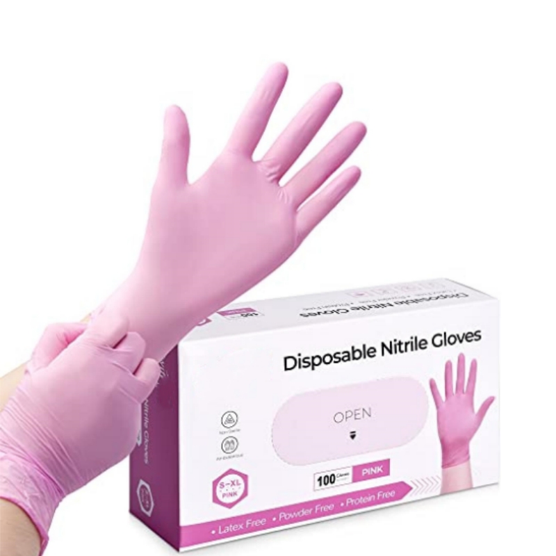Disposable Gloves Nitrile - Pink Nitrile Disposable Gloves for Household