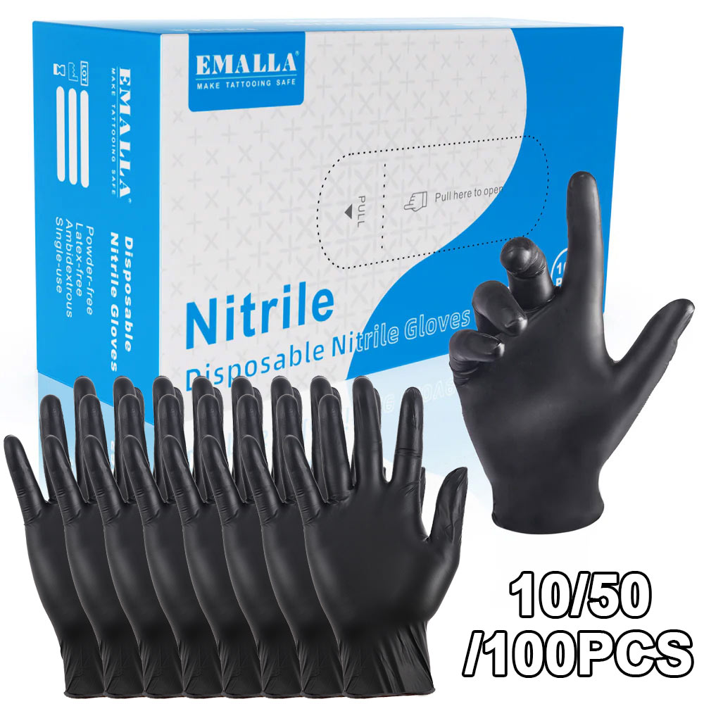 Disposable Gloves Nitrile - 100/50/10PCS Disposable Nitrile Tattoo Gloves S/M/L/XL