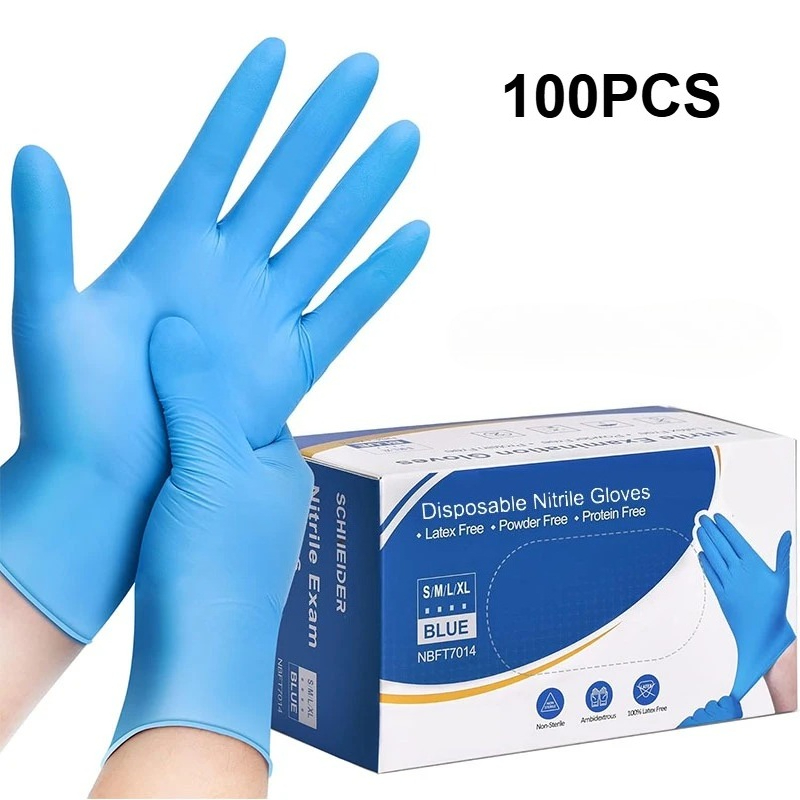 Disposable Gloves Nitrile - 100PCS Blue Nitrile Disposable Gloves Latex