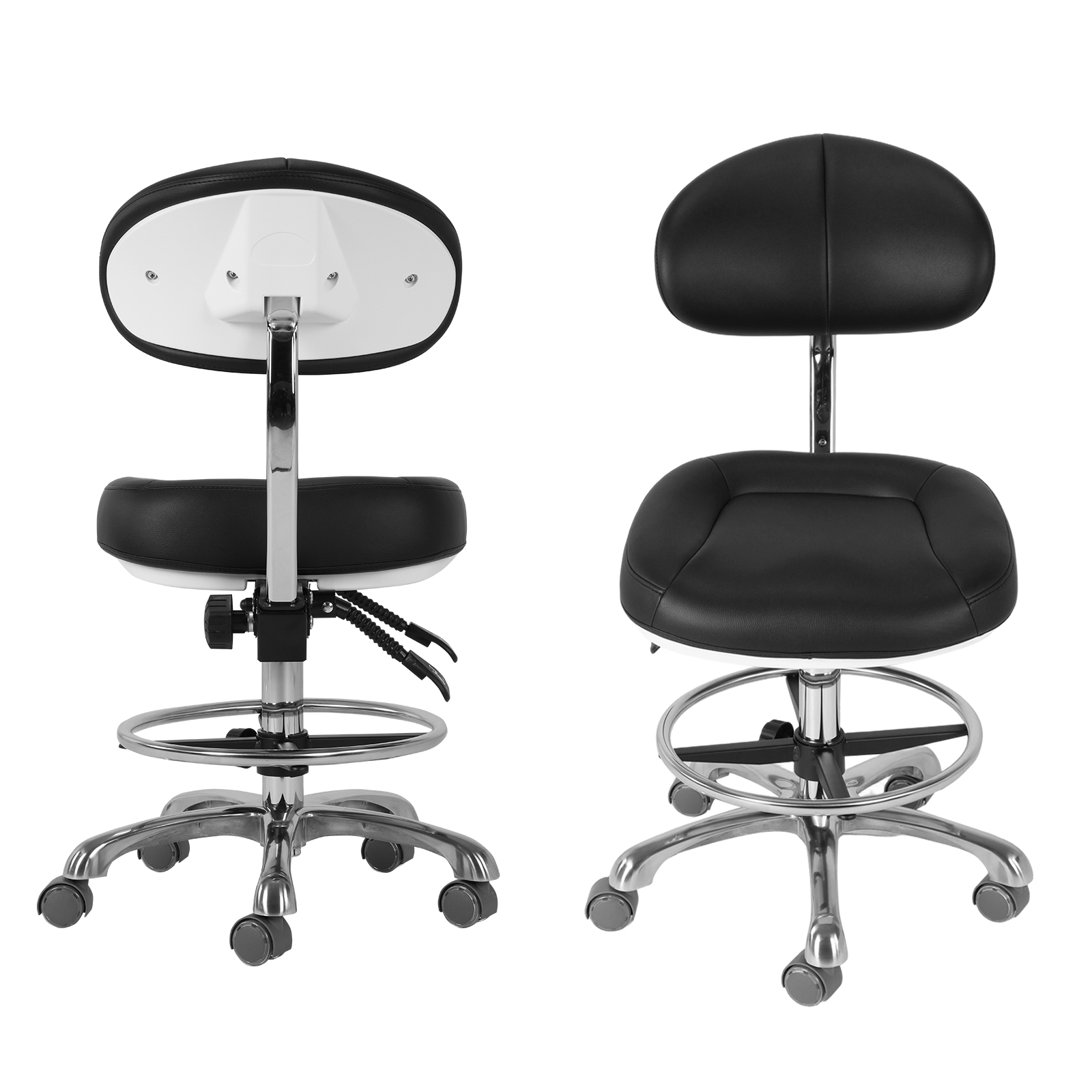 Medical Lab Chair - Adjustable Shop Chair with Backrest &