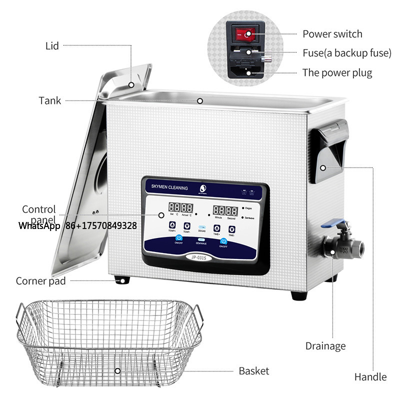 Ultrasonic Cleaner Lab - JP-031S 6.5L Digital Desktop Laboratory Ultrasonic