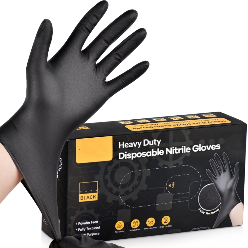 Disposable Gloves Nitrile - 20PCS Black Disposable Nitrile Gloves 4Mil