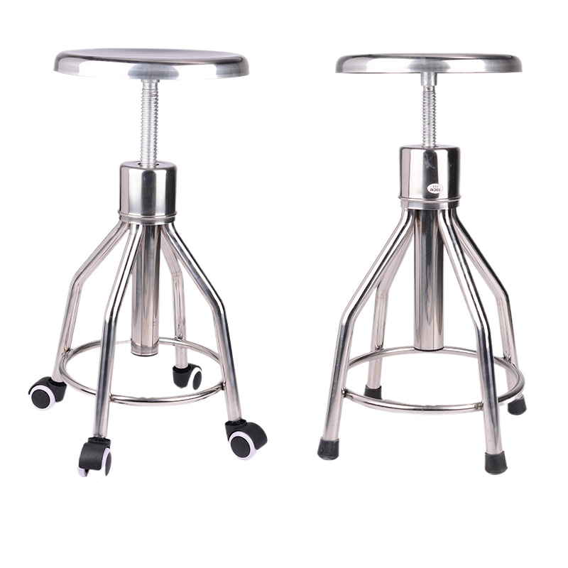 Medical Lab Chair - 304 stainless steel lifting round stool
