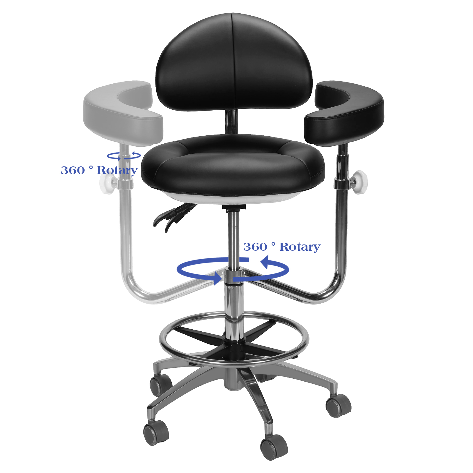 Medical Lab Chair - Dental Chair Ergonomic Doctor Stool Height