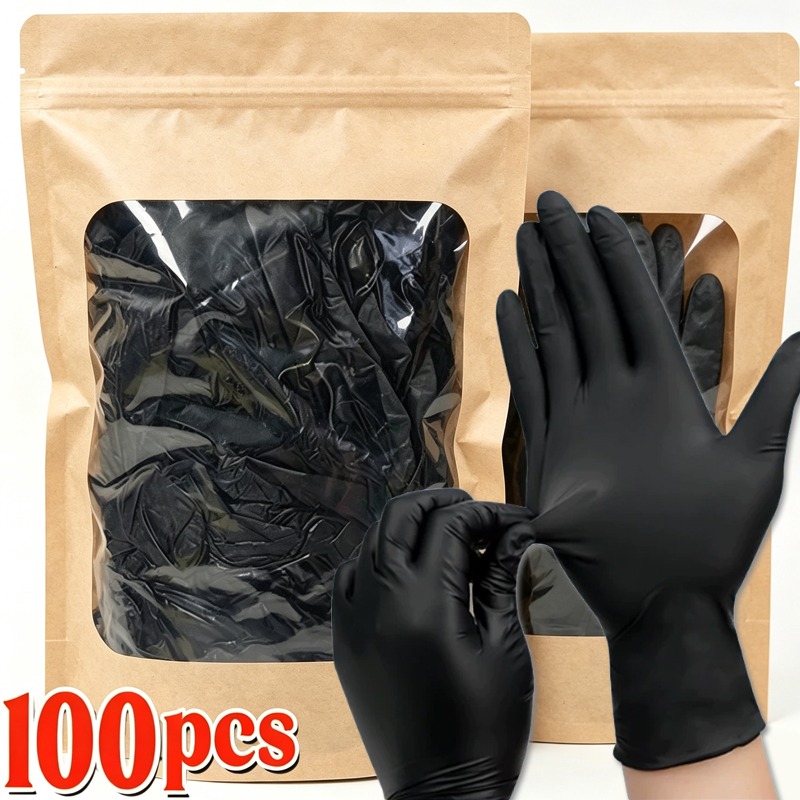 Disposable Gloves Nitrile - 1/100pcs Disposable Black Gloves Latex Free