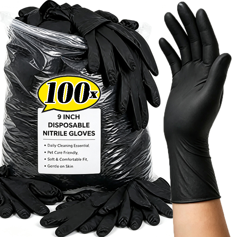 2/100PCS Disposable Black Glov - Disposable Gloves Nitrile ulasan dan harga
