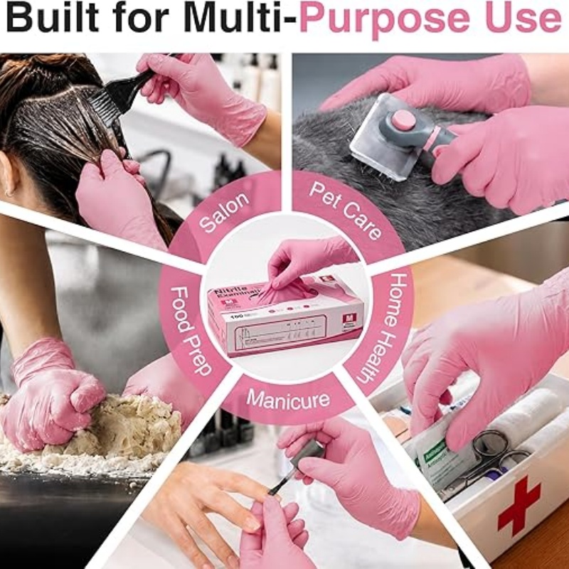 Pink Nitrile Disposable Gloves - Disposable Gloves Nitrile ulasan dan harga