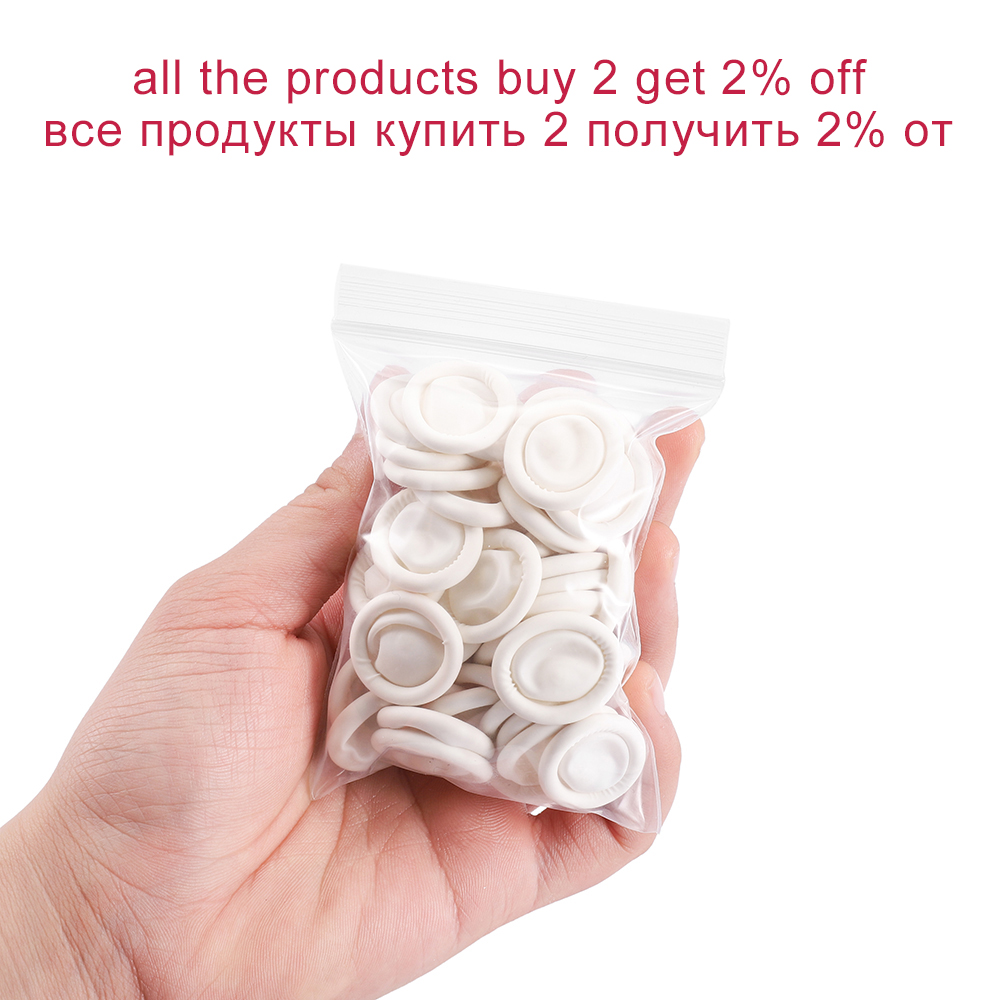 50/100 Pcs White Disposable Fi - Disposable Gloves Nitrile ulasan dan harga