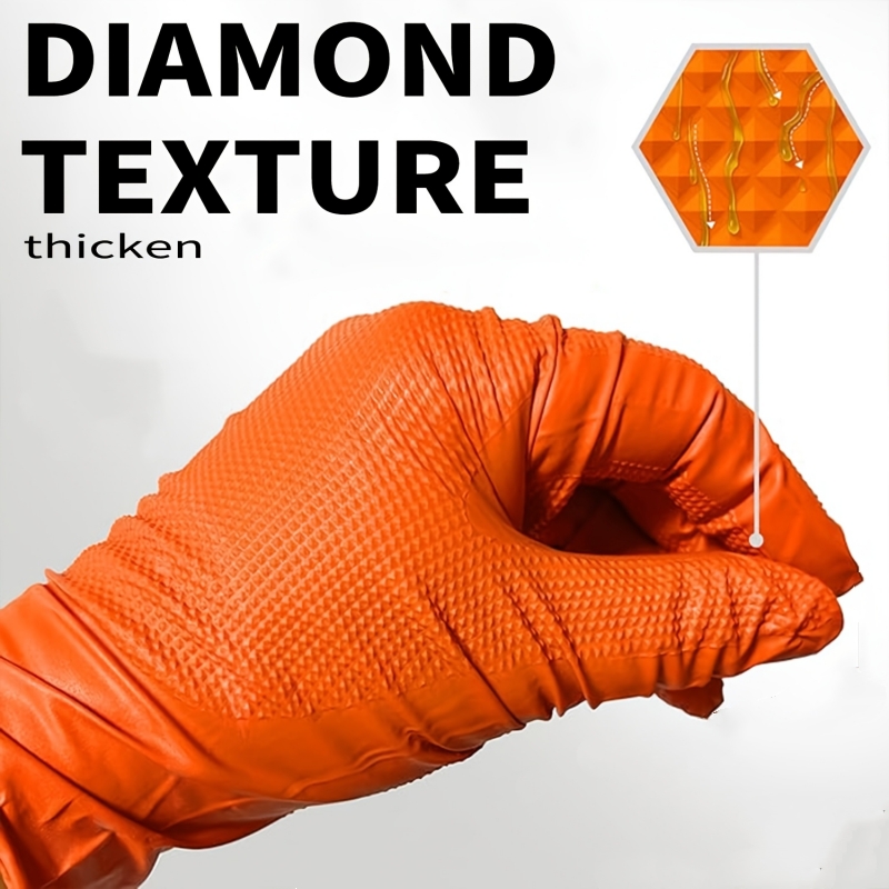 Heavy Duty Orange Nitrile Glov - Disposable Gloves Nitrile ulasan dan harga