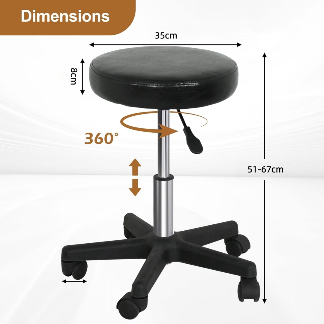 Rolling Stool With Wheels PVC  - Medical Lab Chair ulasan dan harga