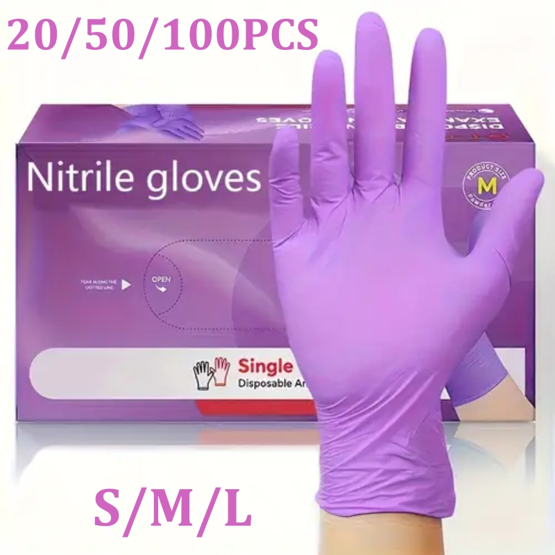 50/100PCS Violet Nitrile Glove - Disposable Gloves Nitrile ulasan dan harga
