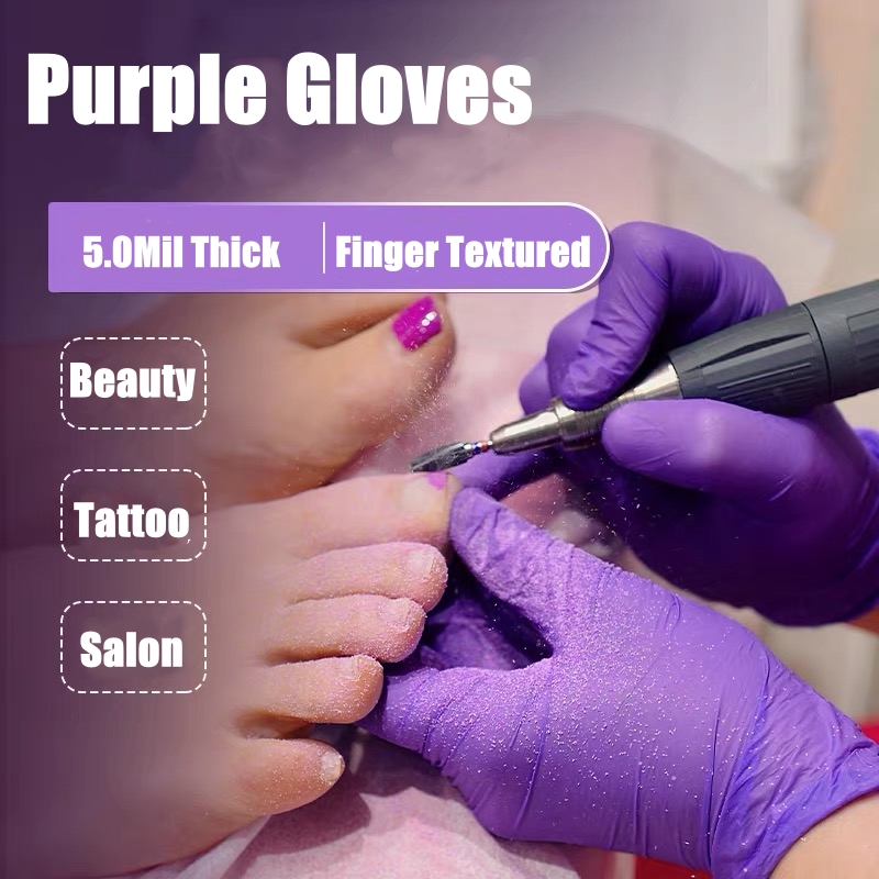 50/100PCS Violet Nitrile Glove - Disposable Gloves Nitrile ulasan dan harga