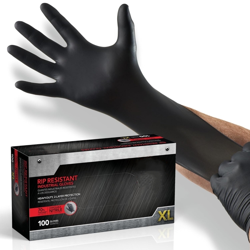 100PCS Black Nitrile Gloves Di - Disposable Gloves Nitrile ulasan dan harga