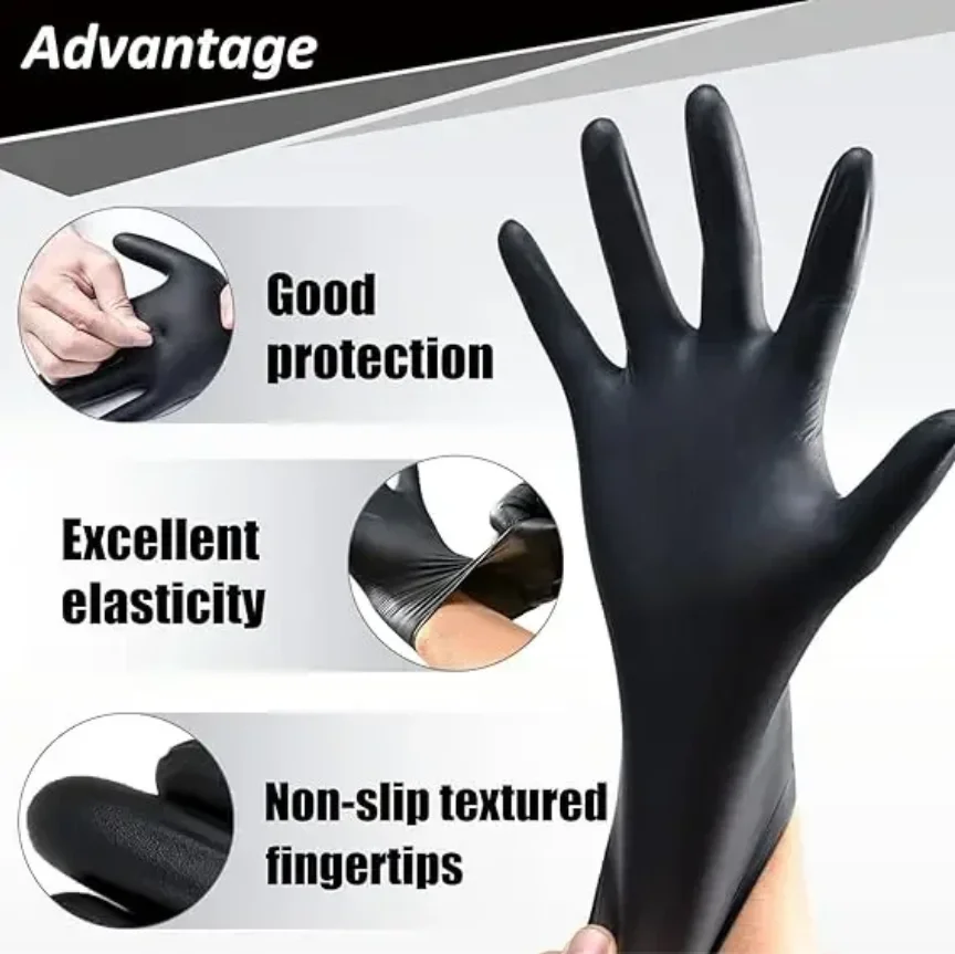 10/100Pcs Black Nitrile Gloves - Disposable Gloves Nitrile ulasan dan harga