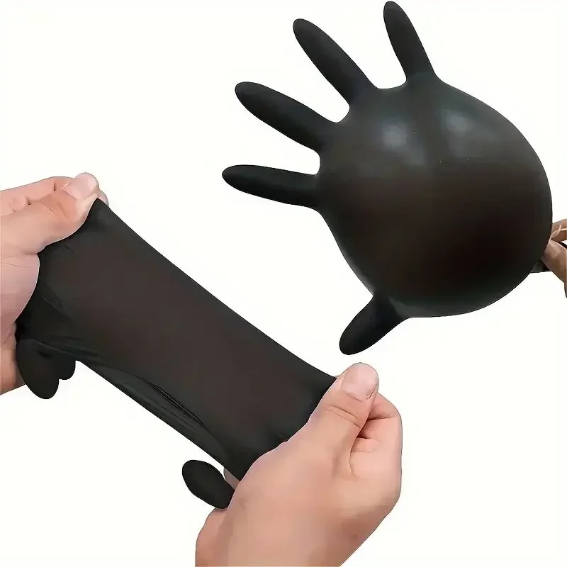 1/100pcs Disposable Black Glov - Disposable Gloves Nitrile ulasan dan harga